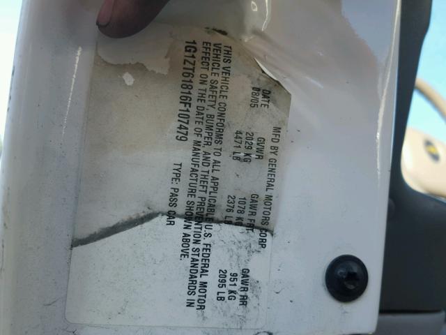 1G1ZT61816F107479 - 2006 CHEVROLET MALIBU MAX WHITE photo 10