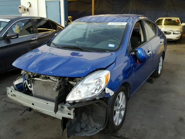 3N1CN7AP0EL848752 - 2014 NISSAN VERSA S BLUE photo 2