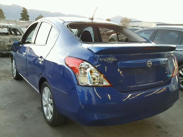 3N1CN7AP0EL848752 - 2014 NISSAN VERSA S BLUE photo 3