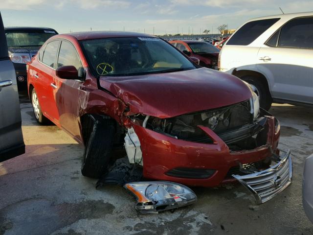 3N1AB7AP2EY317510 - 2014 NISSAN SENTRA S RED photo 1