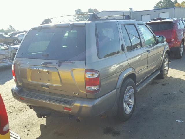 JN8DR09X42W664779 - 2002 NISSAN PATHFINDER TAN photo 4