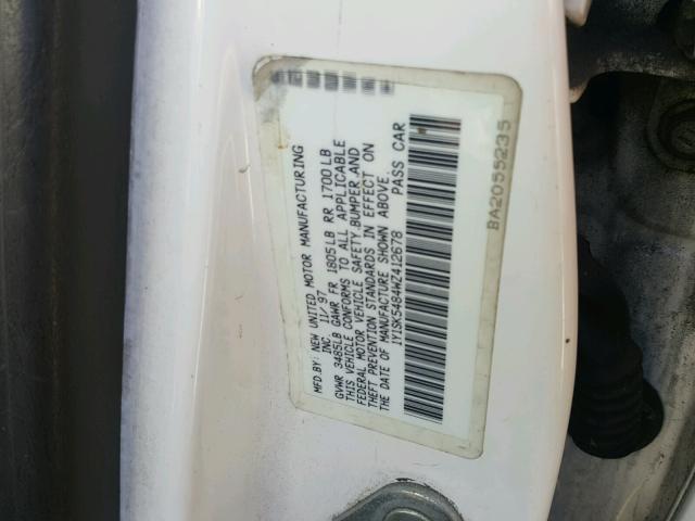 1Y1SK5484WZ412678 - 1998 CHEVROLET GEO PRIZM 白色 照片 10