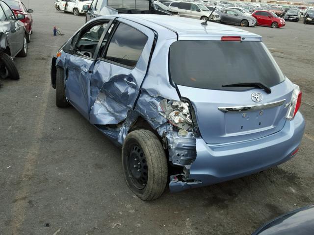 JTDKTUD3XDD556648 - 2013 TOYOTA YARIS BLUE photo 3