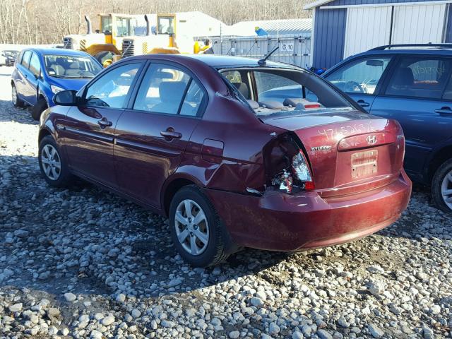 KMHCN46C19U344039 - 2009 HYUNDAI ACCENT GLS RED photo 3