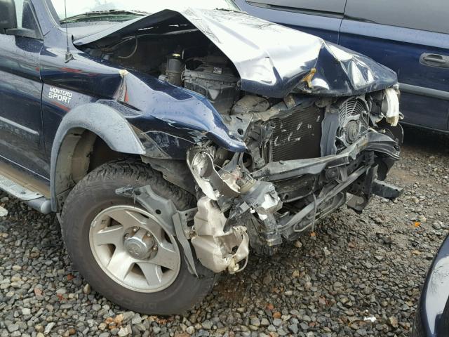 JA4LS21H73J041385 - 2003 MITSUBISHI MONTERO SP BLUE photo 9