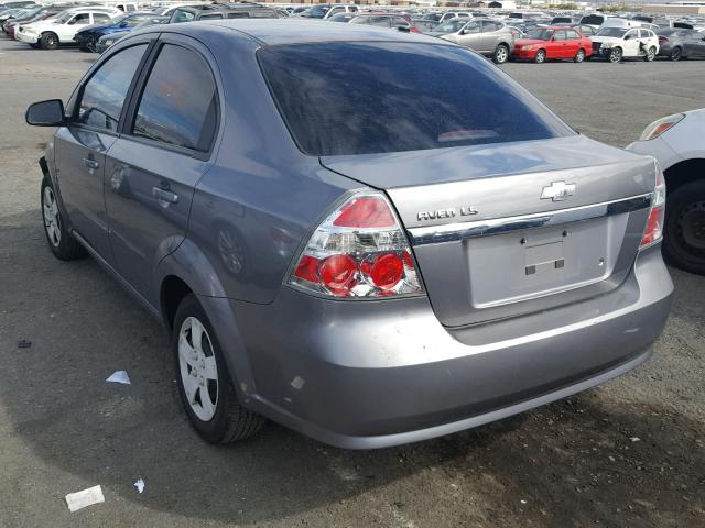 KL1TD56617B054021 - 2007 CHEVROLET AVEO BASE Сұр фото 3