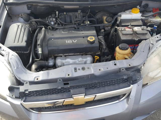 KL1TD56617B054021 - 2007 CHEVROLET AVEO BASE Сұр фото 7