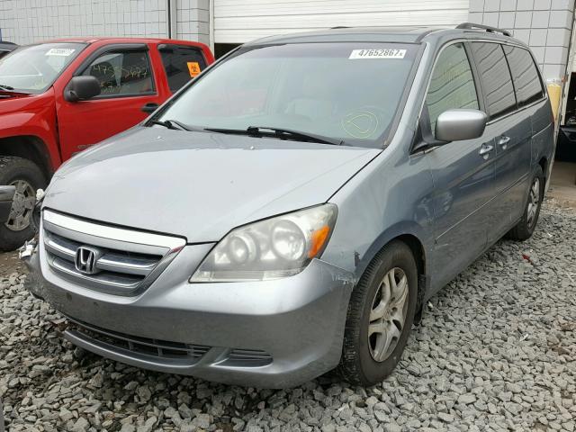 5FNRL38745B082664 - 2005 HONDA ODYSSEY EX GRAY photo 2