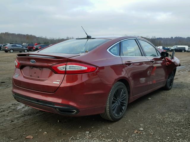 3FA6P0H99ER206813 - 2014 FORD FUSION SE BURGUNDY photo 4