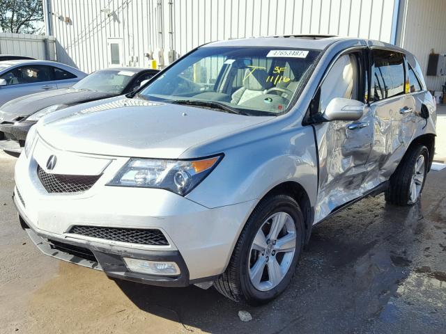 2HNYD2H65AH516518 - 2010 ACURA MDX TECHNO SILVER photo 2