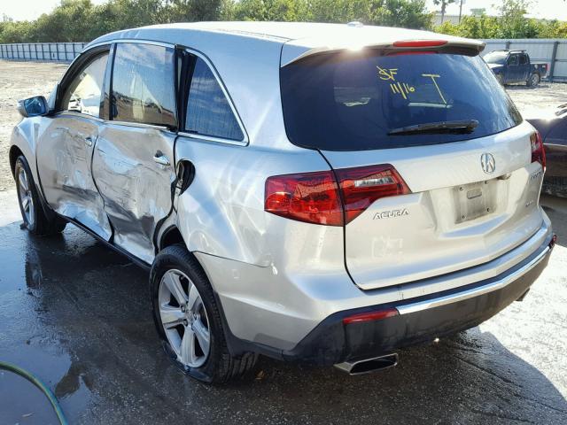 2HNYD2H65AH516518 - 2010 ACURA MDX TECHNO SILVER photo 3