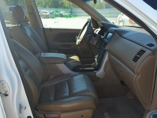 5FNYF28747B002439 - 2007 HONDA PILOT EXL WHITE photo 5