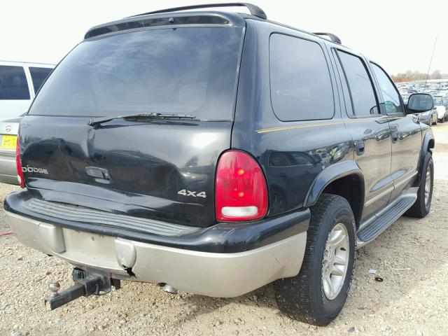 1B4HS28NX1F584170 - 2001 DODGE DURANGO BLACK photo 4