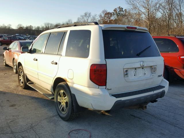 5FNYF185X5B059699 - 2005 HONDA PILOT EXL WHITE photo 3