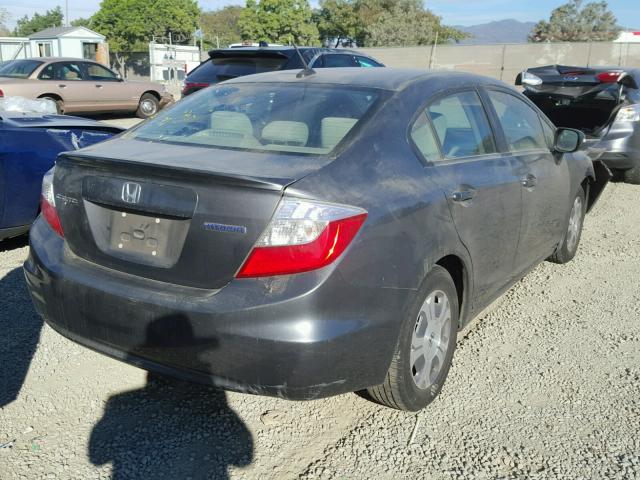 JHMFB4F29CS006228 - 2012 HONDA CIVIC HYBR GRAY photo 4