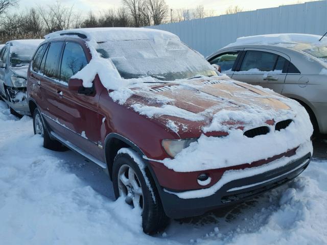 5UXFA53532LP36569 - 2002 BMW X5 3.0I BURGUNDY photo 1