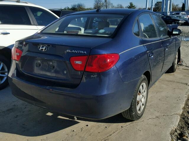 KMHDU46D58U545389 - 2008 HYUNDAI ELANTRA GL BLUE photo 4