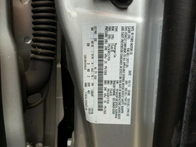 1FADP3E25DL325004 - 2013 FORD FOCUS S SILVER photo 10