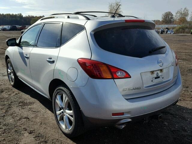 JN8AZ18W09W131503 - 2009 NISSAN MURANO S SILVER photo 3