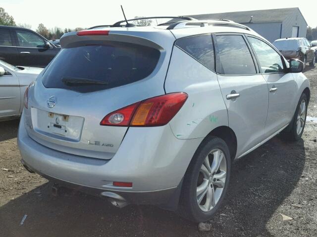 JN8AZ18W09W131503 - 2009 NISSAN MURANO S SILVER photo 4