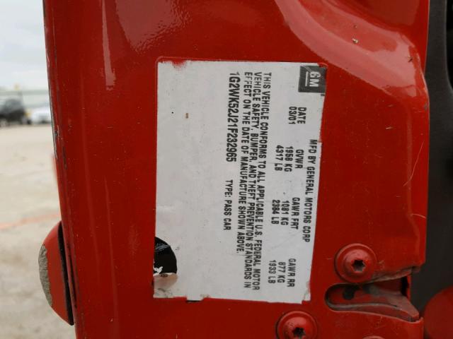 1G2WR521X2F199260 - 2002 PONTIAC GRAND PRIX Червоний фото 10