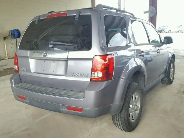 4F2CZ02Z18KM15164 - 2008 MAZDA TRIBUTE I GRAY photo 4