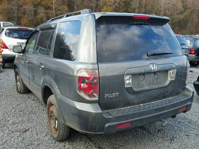 5FNYF28487B012333 - 2007 HONDA PILOT EX GRAY photo 3