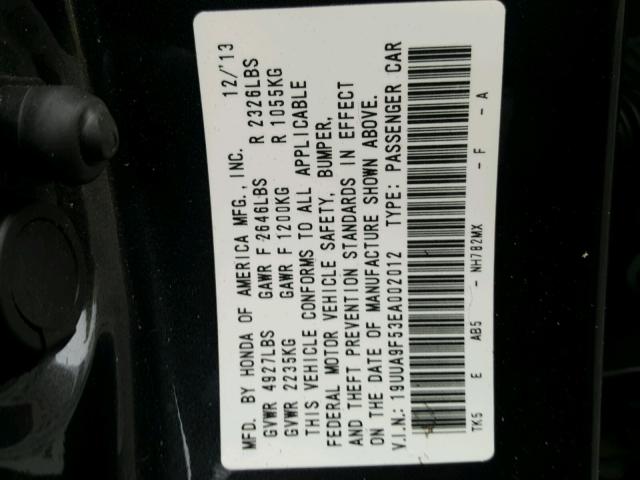 19UUA9F53EA002012 - 2014 ACURA TL TECH Մոխրագույն լուսանկար 10