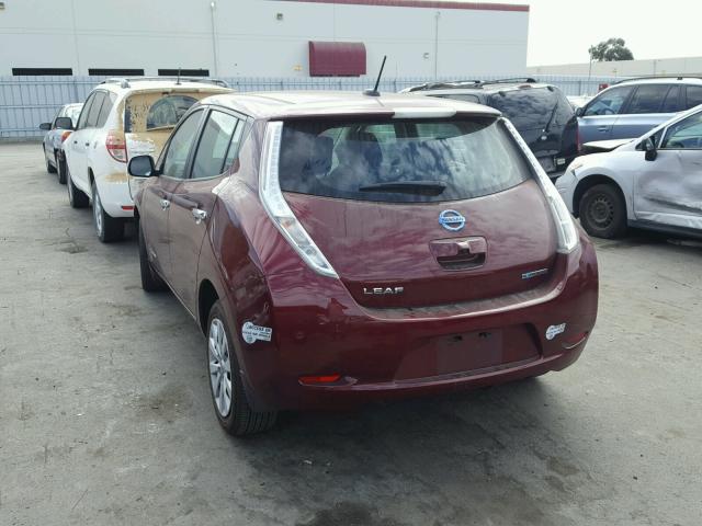 1N4BZ0CP3HC304950 - 2017 NISSAN LEAF S RED photo 3