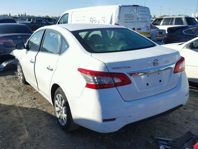 3N1AB7APXFY364723 - 2015 NISSAN SENTRA S WHITE photo 3