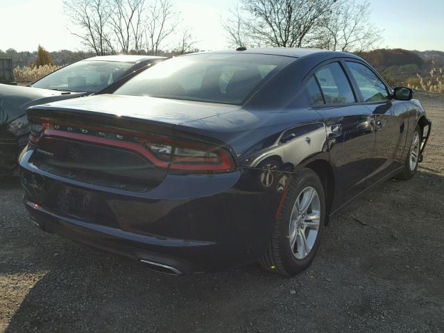 2C3CDXBG0GH122713 - 2016 DODGE CHARGER SE BLUE photo 4