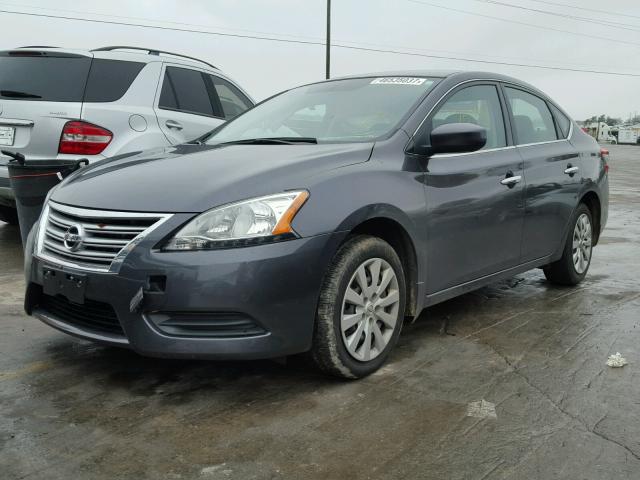 3N1AB7AP0EY301905 - 2014 NISSAN SENTRA S GRAY photo 2