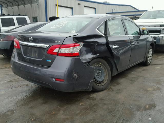 3N1AB7AP0EY301905 - 2014 NISSAN SENTRA S GRAY photo 4