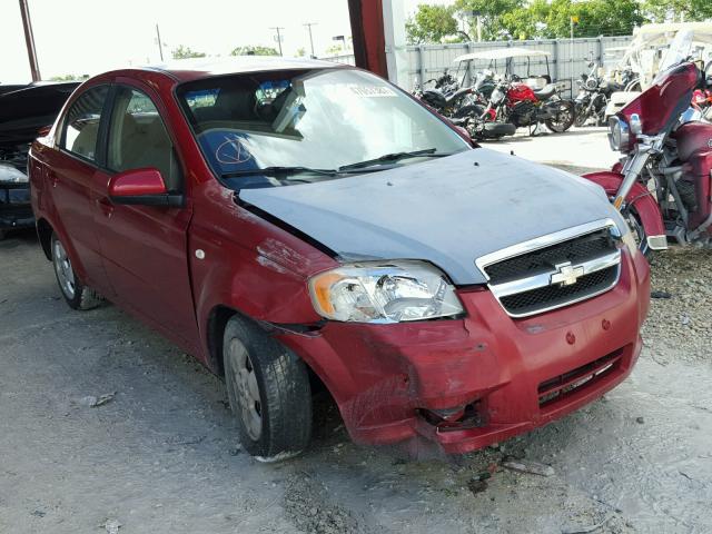 KL1TD56667B066780 - 2007 CHEVROLET AVEO BASE RED photo 1