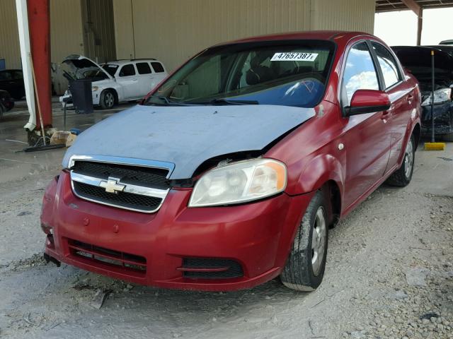 KL1TD56667B066780 - 2007 CHEVROLET AVEO BASE RED photo 2