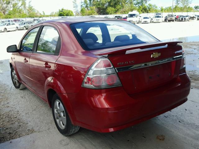 KL1TD56667B066780 - 2007 CHEVROLET AVEO BASE RED photo 3