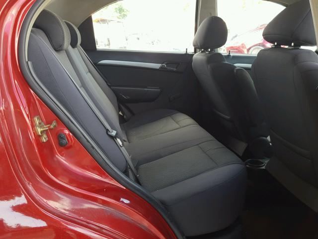 KL1TD56667B066780 - 2007 CHEVROLET AVEO BASE RED photo 6