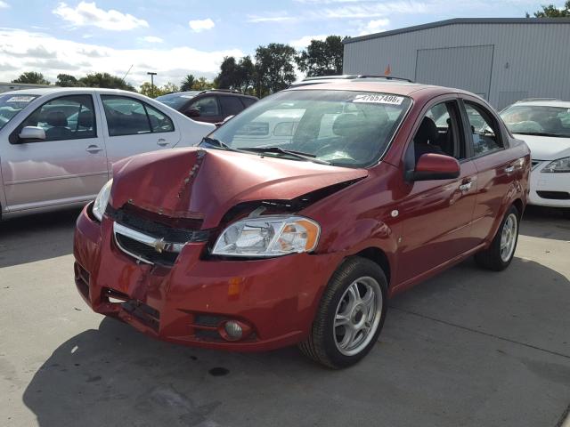 KL1TG56618B068588 - 2008 CHEVROLET AVEO LT RED photo 2