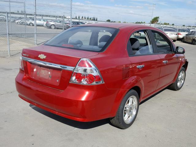 KL1TG56618B068588 - 2008 CHEVROLET AVEO LT RED photo 4