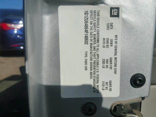 1G1ZU64864F148602 - 2004 CHEVROLET MALIBU MAX 银色 照片 10