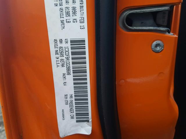 1C3CDFBA1DD288608 - 2013 DODGE DART SXT ORANGE photo 10