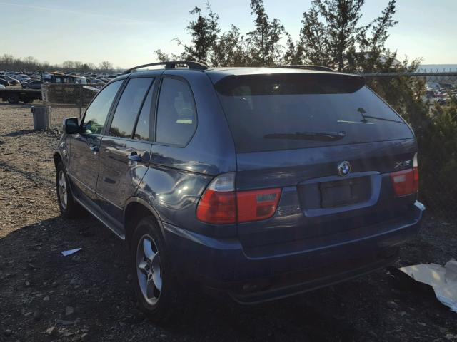 5UXFA53573LV85608 - 2003 BMW X5 3.0I BLUE photo 3