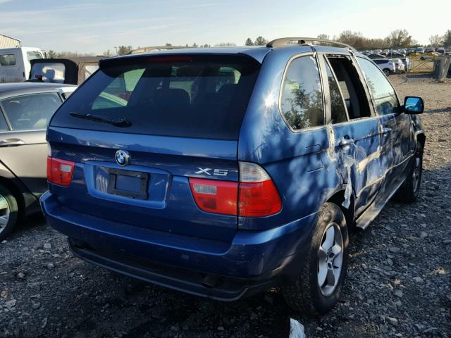 5UXFA53573LV85608 - 2003 BMW X5 3.0I BLUE photo 4