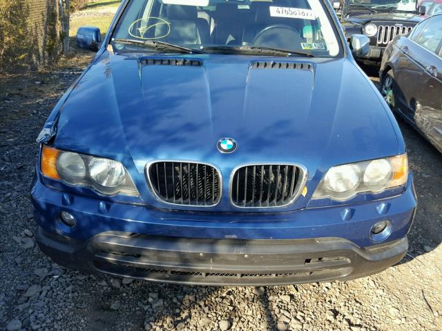 5UXFA53573LV85608 - 2003 BMW X5 3.0I BLUE photo 7