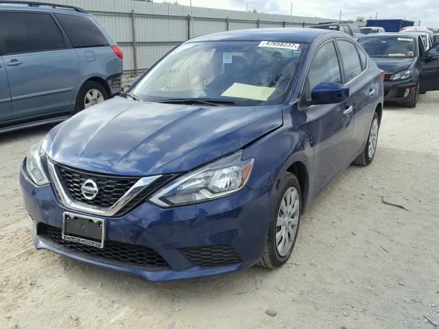 3N1AB7AP6HY305266 - 2017 NISSAN SENTRA S BLUE photo 2