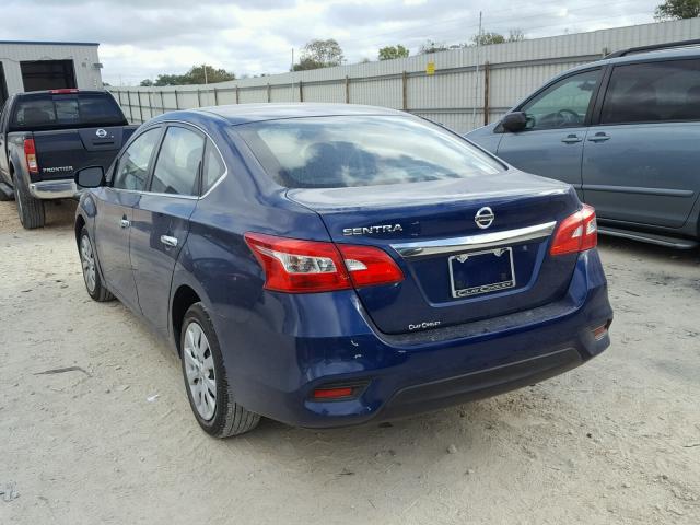 3N1AB7AP6HY305266 - 2017 NISSAN SENTRA S BLUE photo 3