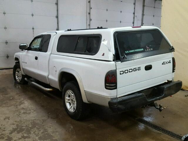 1B7GG42N82S616482 - 2002 DODGE DAKOTA SLT WHITE photo 3