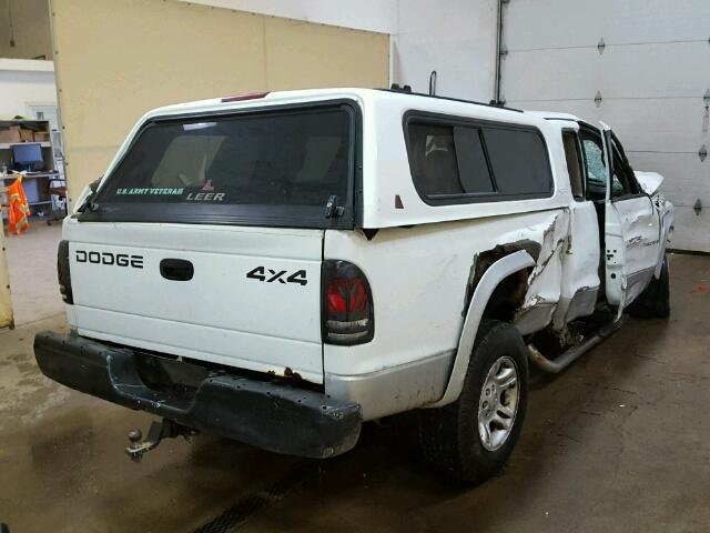 1B7GG42N82S616482 - 2002 DODGE DAKOTA SLT WHITE photo 4