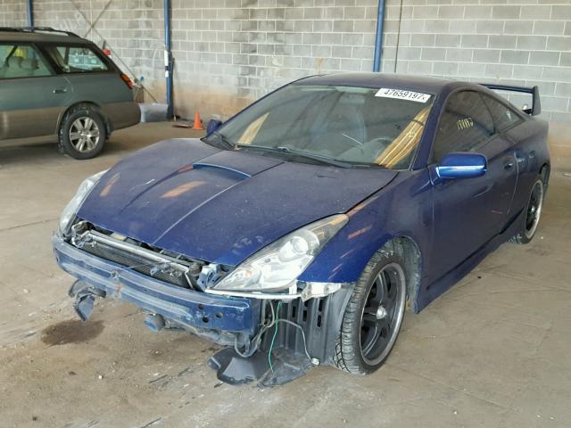 JTDDR32T920142270 - 2002 TOYOTA CELICA GT BLUE photo 2