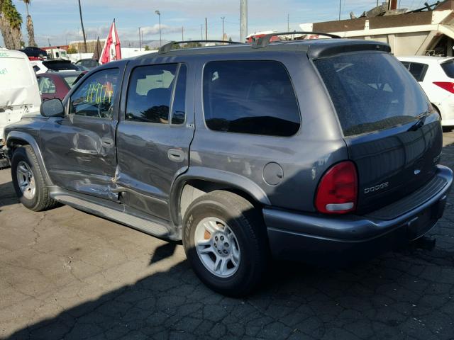 1B4HR48Z32F181515 - 2002 DODGE DURANGO SL GRAY photo 3